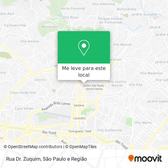 Rua Dr. Zuquim mapa