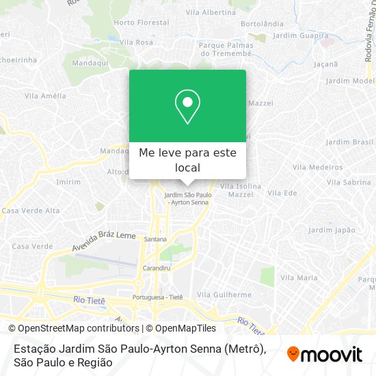 Estação Jardim São Paulo-Ayrton Senna (Metrô) mapa