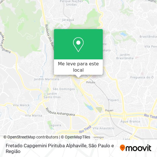 Fretado Capgemini Pirituba Alphaville mapa