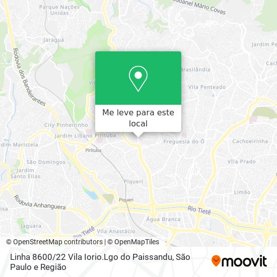 Linha 8600 / 22 Vila Iorio.Lgo do Paissandu mapa