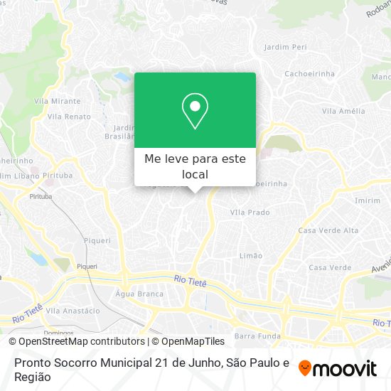 Pronto Socorro Municipal 21 de Junho mapa