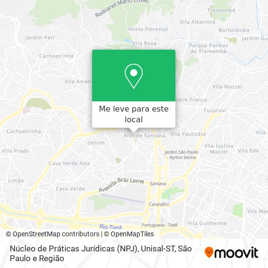 Núcleo de Práticas Jurídicas (NPJ), Unisal-ST mapa