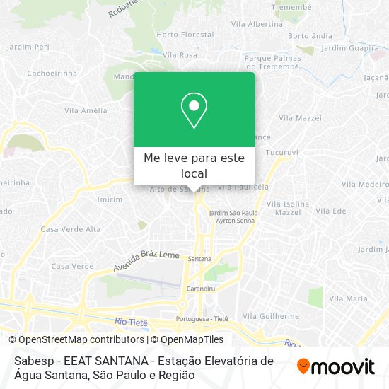 Sabesp - EEAT SANTANA - Estação Elevatória de Água Santana mapa