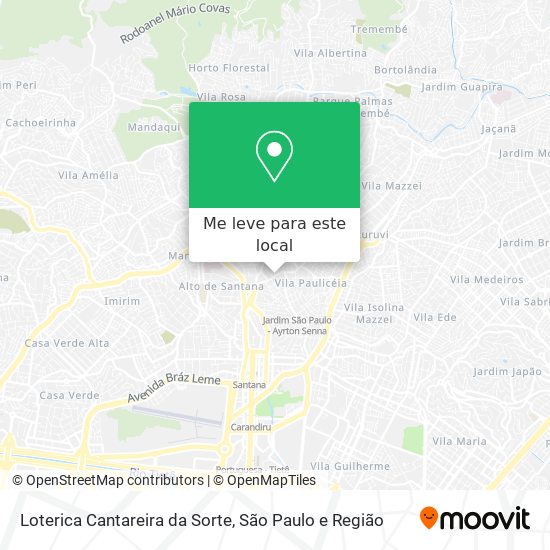 Loterica Cantareira da Sorte mapa