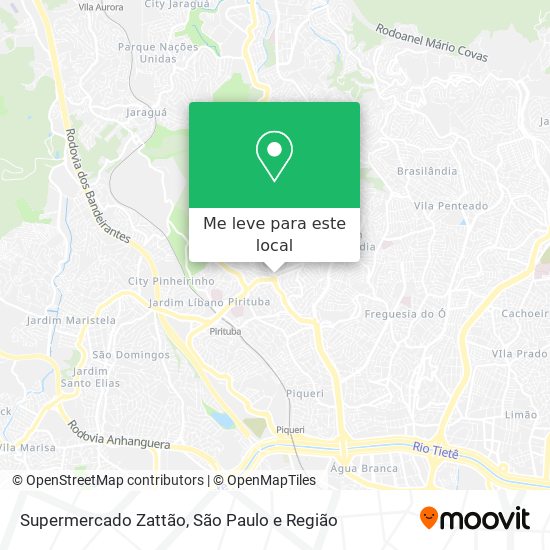 Supermercado Zattão mapa