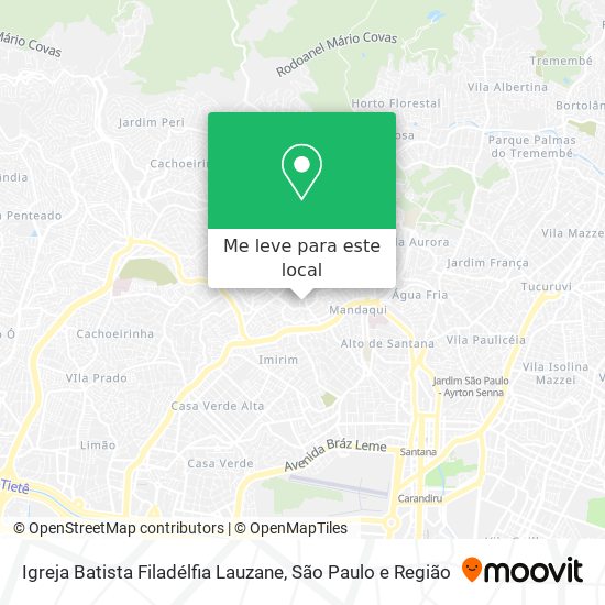 Igreja Batista Filadélfia Lauzane mapa