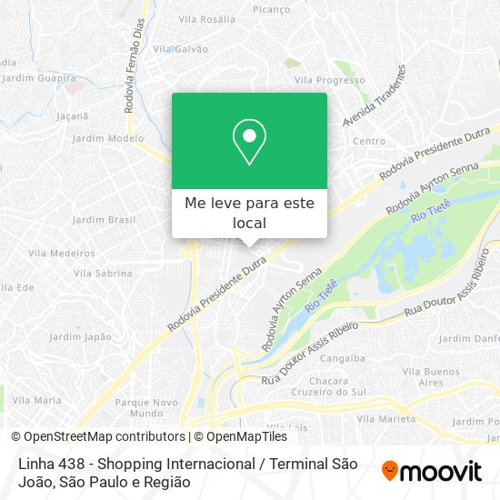 Linha 438 - Shopping Internacional / Terminal São João mapa