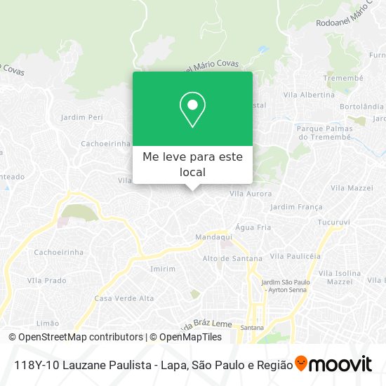 118Y-10 Lauzane Paulista - Lapa mapa