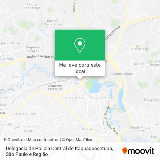 Delegacia de Policia Central de Itaquaquecetuba mapa