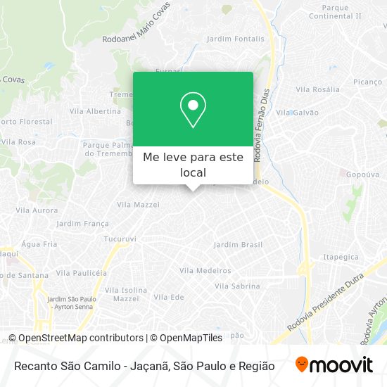Recanto São Camilo - Jaçanã mapa