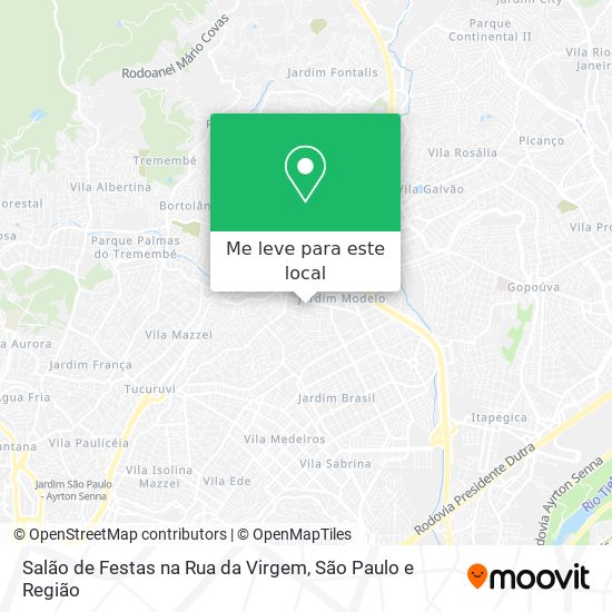 Salão de Festas na Rua da Virgem mapa