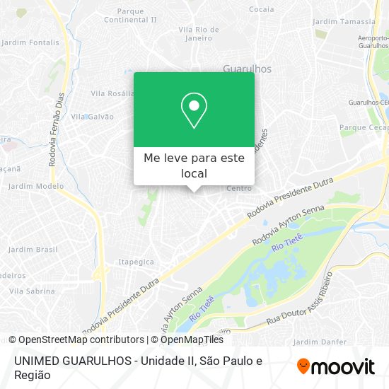 UNIMED GUARULHOS - Unidade II mapa