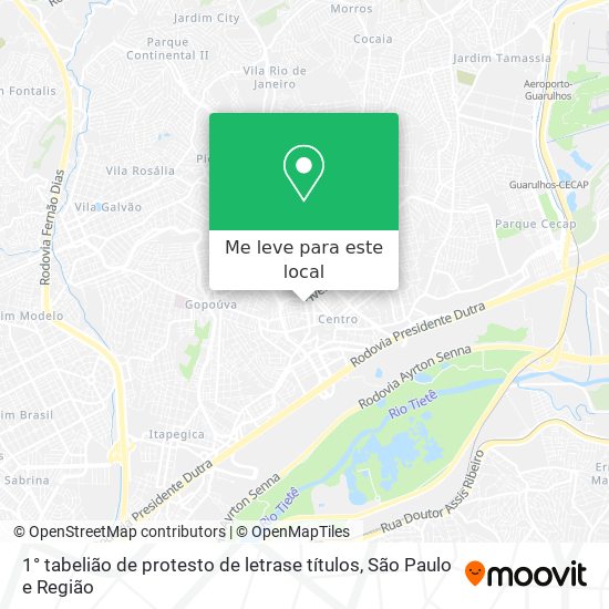 1° tabelião de protesto de letrase títulos mapa