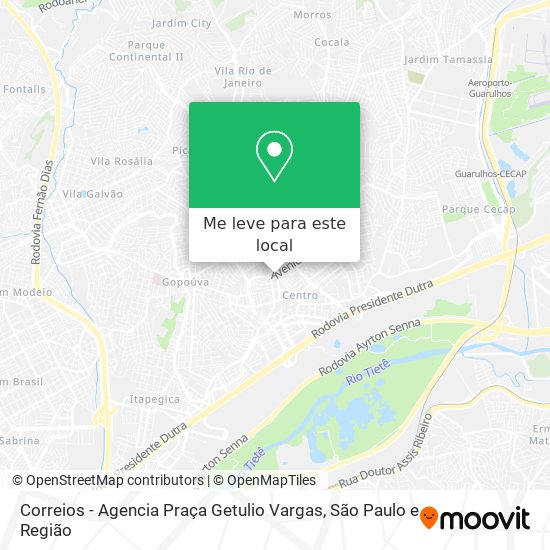 Correios - Agencia Praça Getulio Vargas mapa