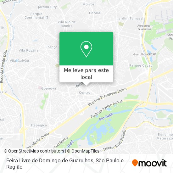 Feira Livre de Domingo de Guarulhos mapa