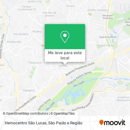 Hemocentro São Lucas mapa