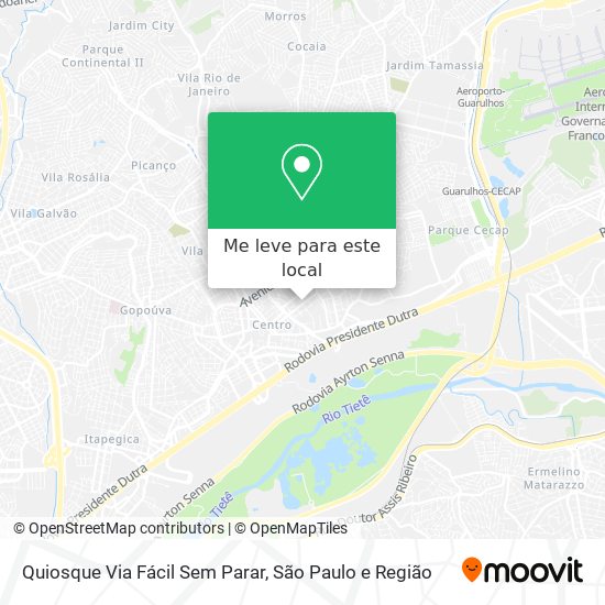 Quiosque Via Fácil Sem Parar mapa
