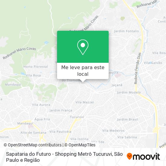 Sapataria do Futuro - Shopping Metrô Tucuruvi mapa
