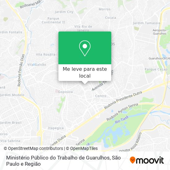 Ministério Público do Trabalho de Guarulhos mapa