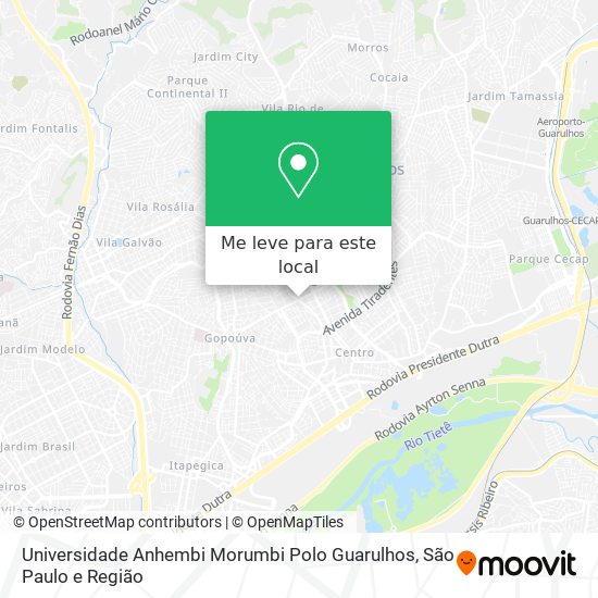Universidade Anhembi Morumbi Polo Guarulhos mapa