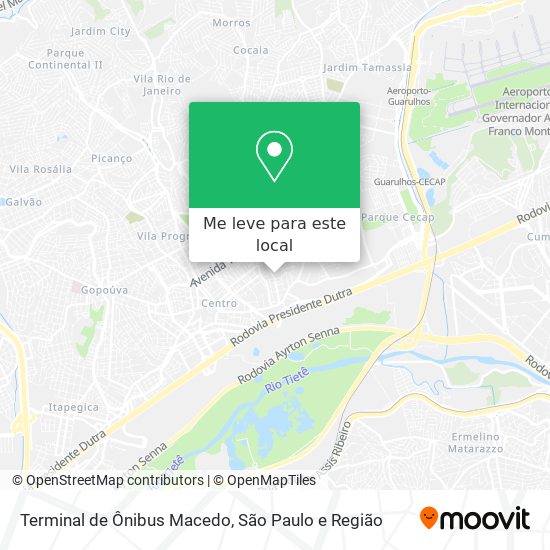 Terminal de Ônibus Macedo mapa