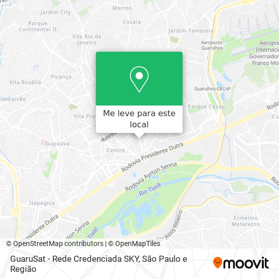 GuaruSat - Rede Credenciada SKY mapa