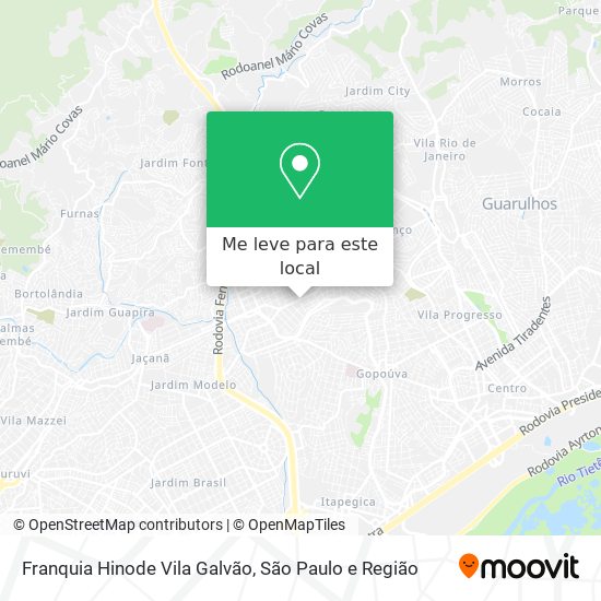 Franquia Hinode Vila Galvão mapa