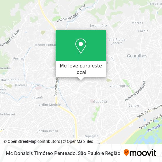 Mc Donald's Timóteo Penteado mapa