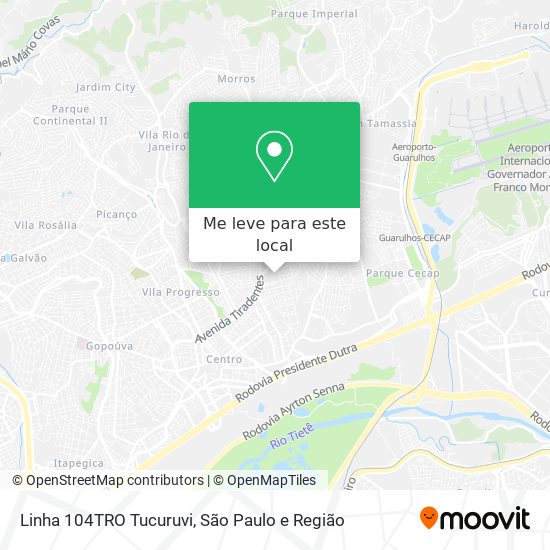 Linha 104TRO Tucuruvi mapa