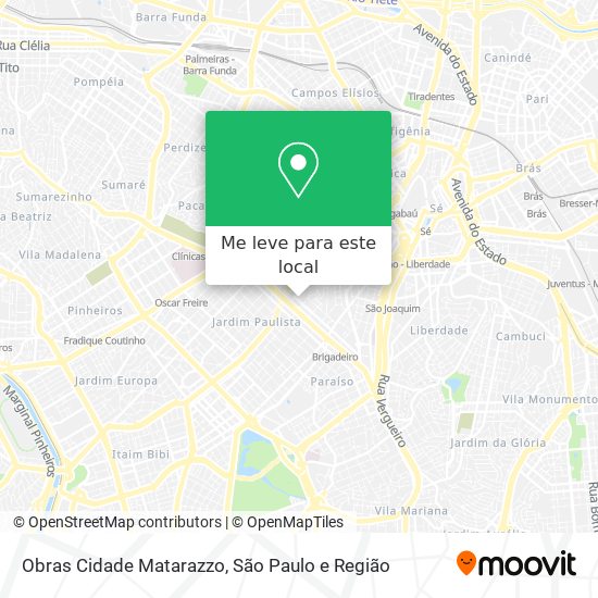 Obras Cidade Matarazzo mapa