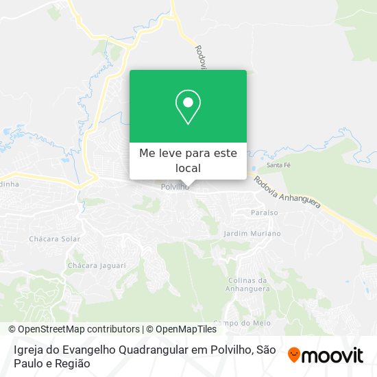 Igreja do Evangelho Quadrangular em Polvilho mapa