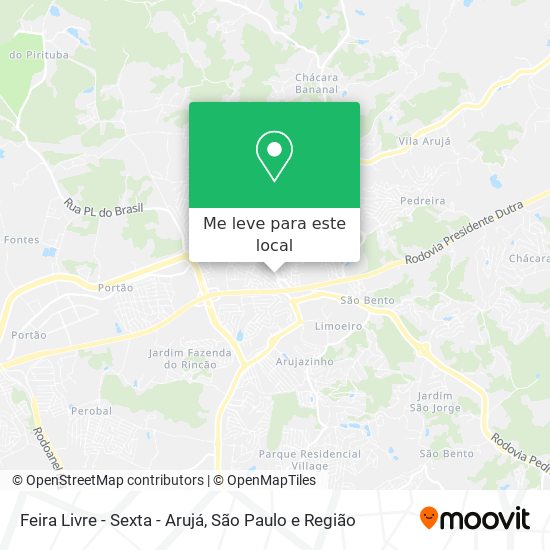 Feira Livre - Sexta - Arujá mapa