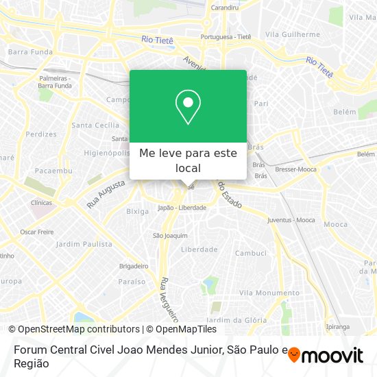 Forum Central Civel Joao Mendes Junior mapa