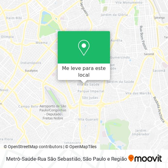 Metrô-Saúde-Rua São Sebastião mapa