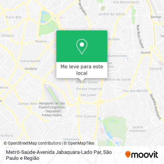 Metrô-Saúde-Avenida Jabaquara-Lado Par mapa