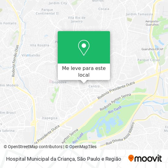 Hospital Municipal da Criança mapa