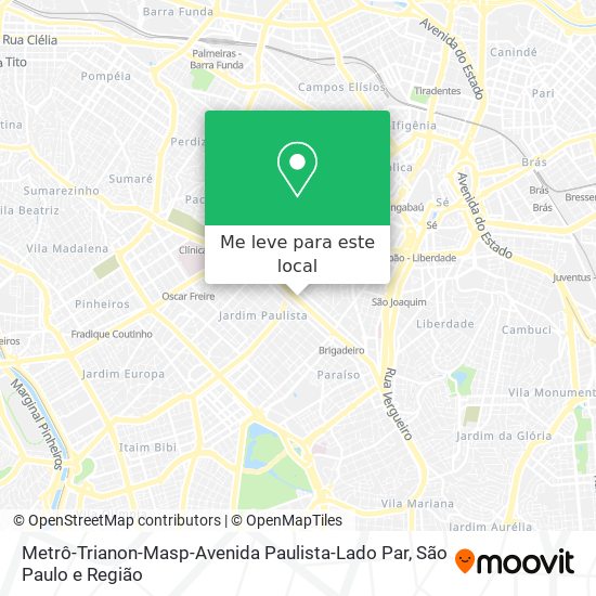 Metrô-Trianon-Masp-Avenida Paulista-Lado Par mapa