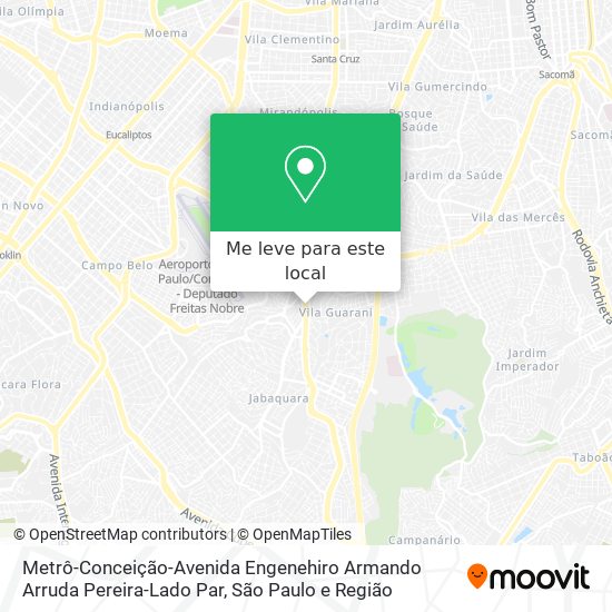 Metrô-Conceição-Avenida Engenehiro Armando Arruda Pereira-Lado Par mapa