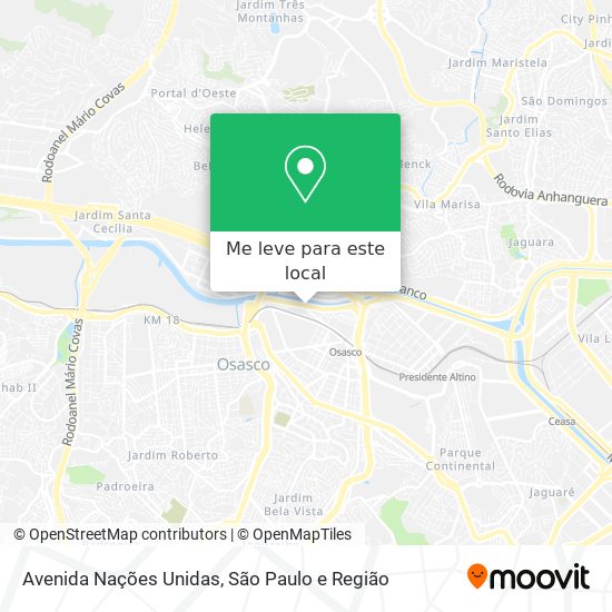 Avenida Nações Unidas mapa