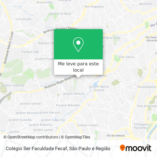 Colégio Ser Faculdade Fecaf mapa