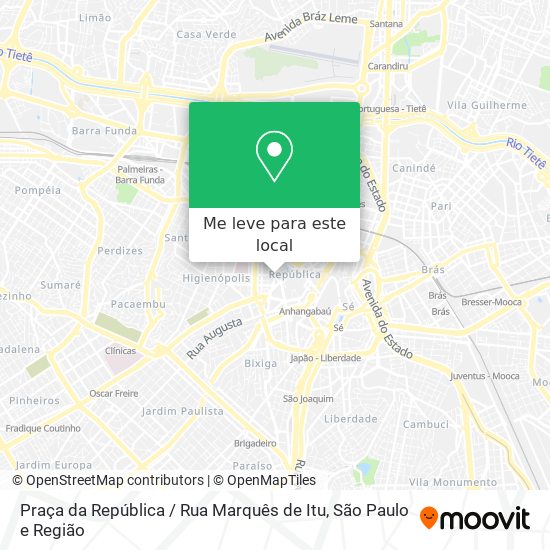 Praça da República / Rua Marquês de Itu mapa