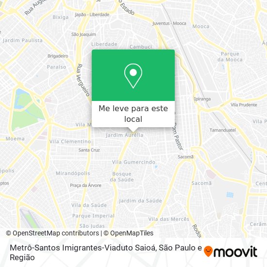 Metrô-Santos Imigrantes-Viaduto Saioá mapa