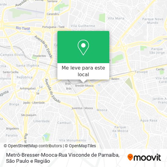 Metrô-Bresser-Mooca-Rua Visconde de Parnaíba mapa