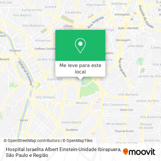 Hospital Israelita Albert Einstein-Unidade Ibirapuera mapa