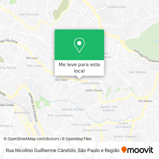 Rua Nicolino Guilherme Cândido mapa