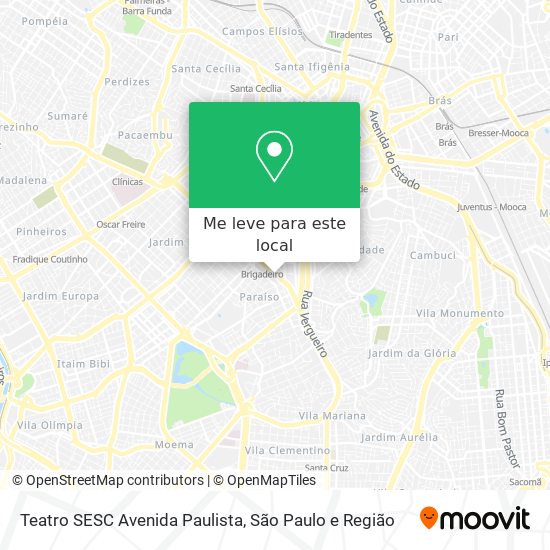 Teatro SESC Avenida Paulista mapa