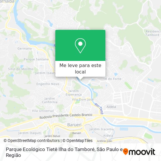 Parque Ecológico Tietê Ilha do Tamboré mapa