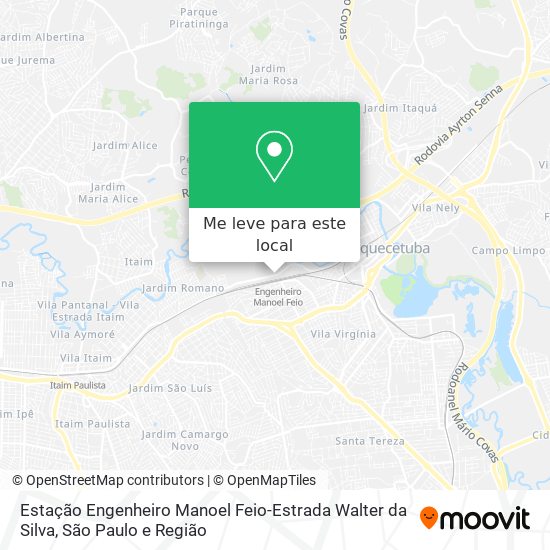 Estação Engenheiro Manoel Feio-Estrada Walter da Silva mapa