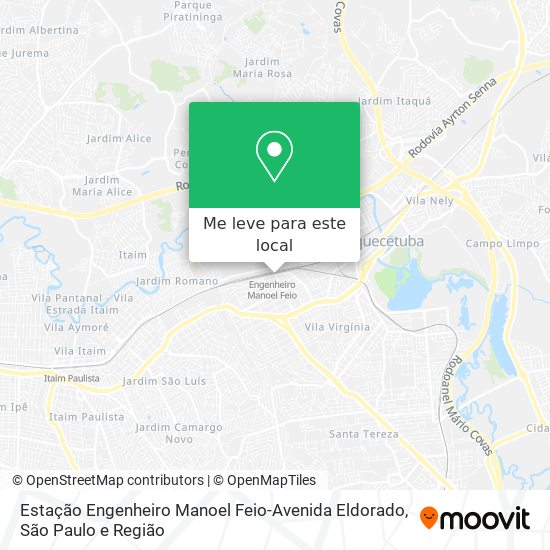 Estação Engenheiro Manoel Feio-Avenida Eldorado mapa