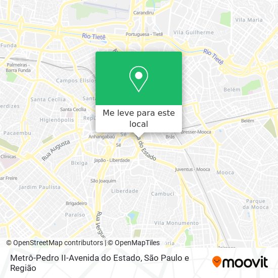 Metrô-Pedro II-Avenida do Estado mapa